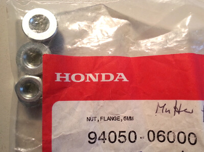 NUT FLANGE 6MM Honda CB400F CB550F-K CB650 CB750Four CX500 GL1000 new