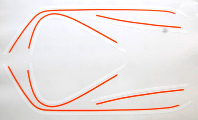 Tank Decor Strips Honda CB350Four orange white for red and olive