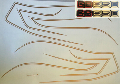 Tank Stripes Honda CB650 RC03 gold for black and blue new