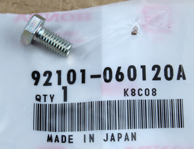 Bolt Hex 6x12 Honda new