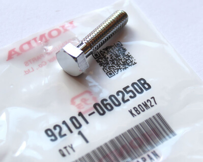 Hexagon screw 6x25 chrome-plated Honda new