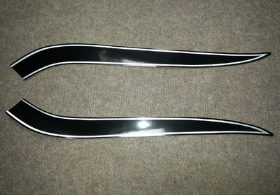 Tank Decor Strips Honda CB750K0toK2 black-silver