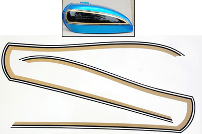 Tank Decor Strips Honda CB500Four K2 for blue + black + orange